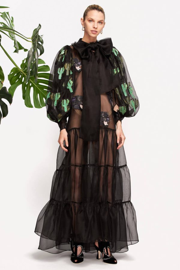 "The Jungle" Black Maxi Dress