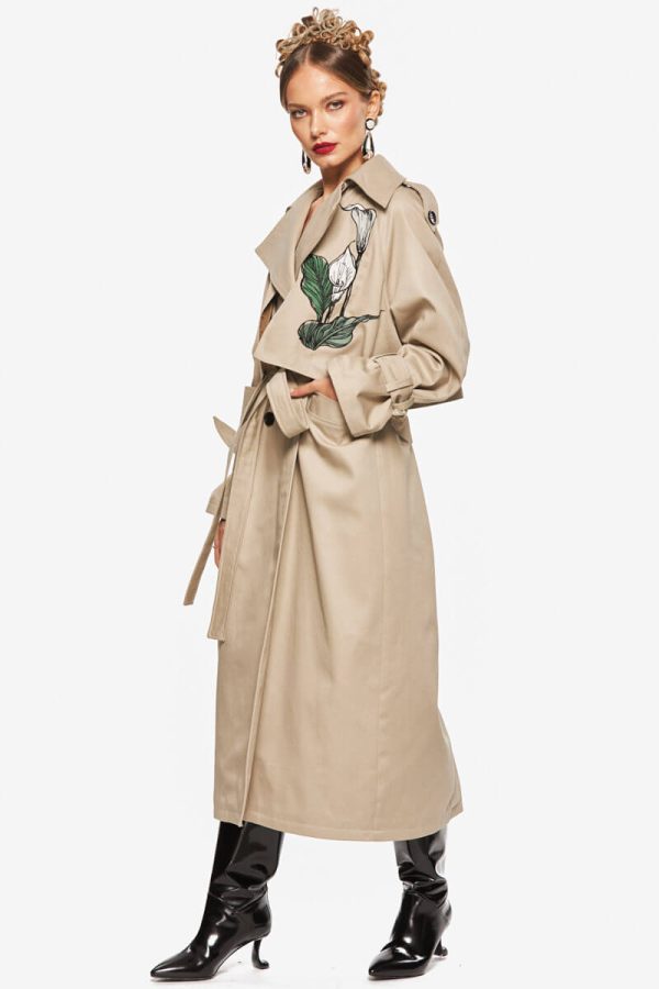 Calla Lily Beige Trench