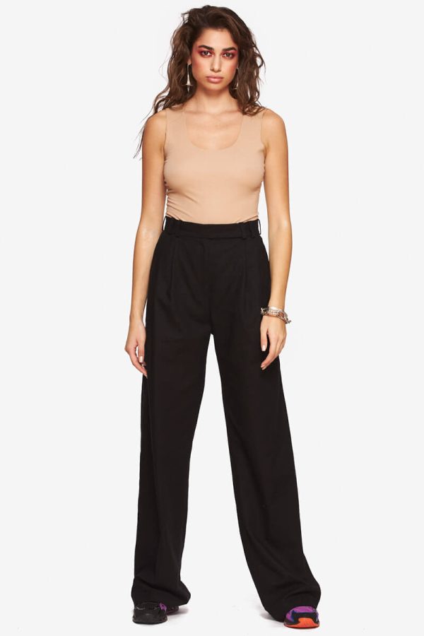 Pantaloni Negri din Bumbac