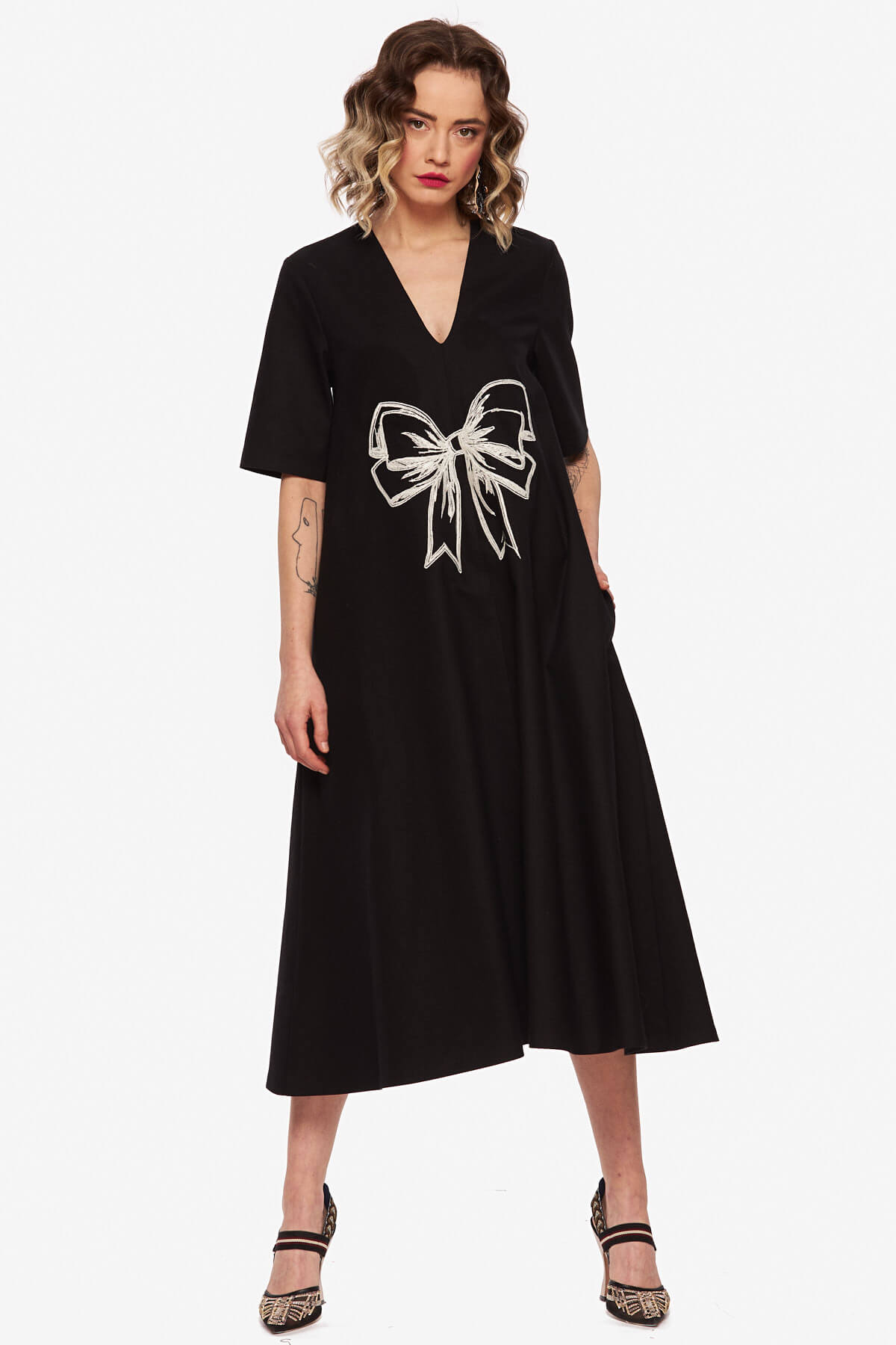 Black Maxi "Bow" Dress - Image 3