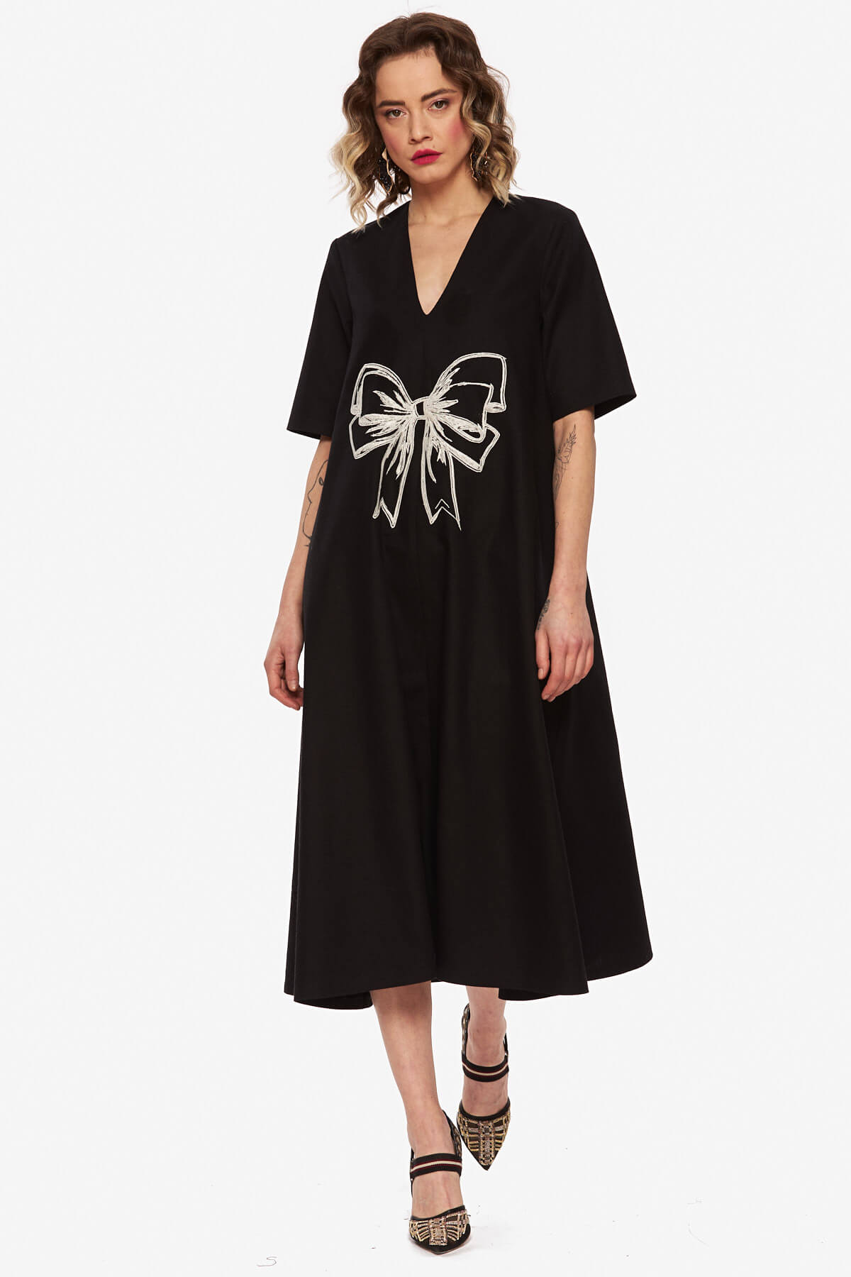 Black Maxi "Bow" Dress - Image 4