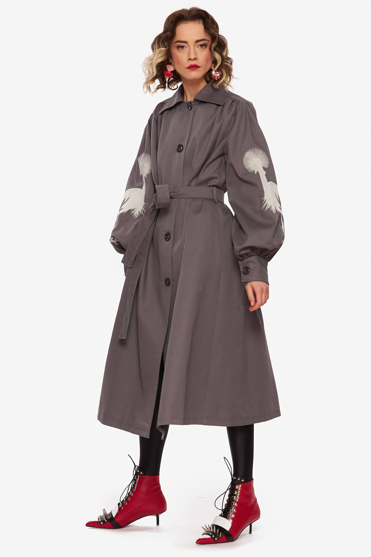 Palton Gri “Cocor Incoronat” - imagine 3
