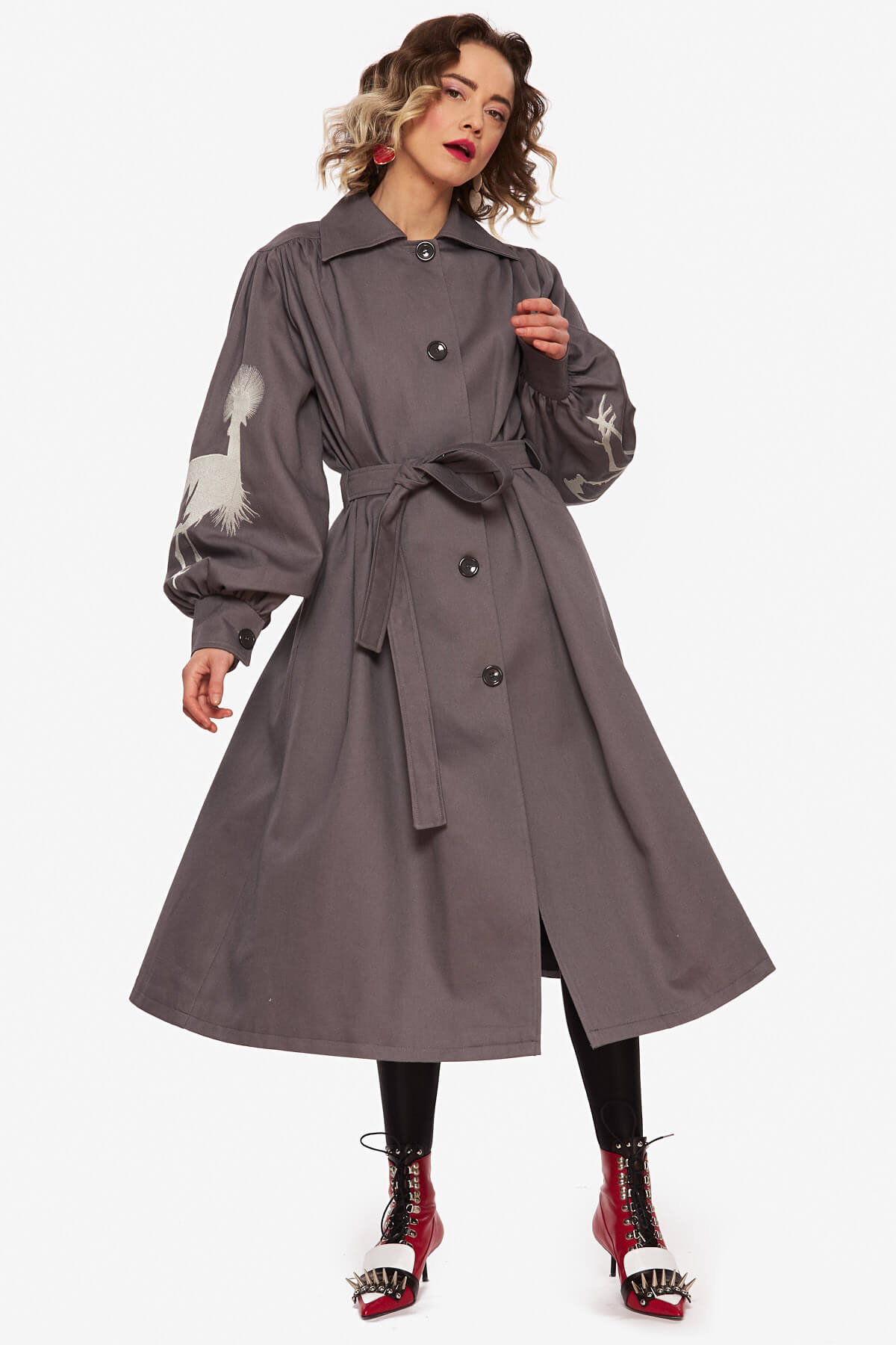 Palton Gri “Cocor Incoronat” - imagine 7