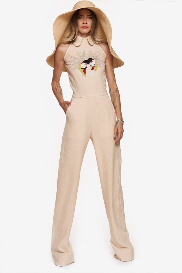 Crowned Crane Retro Jumpsuit