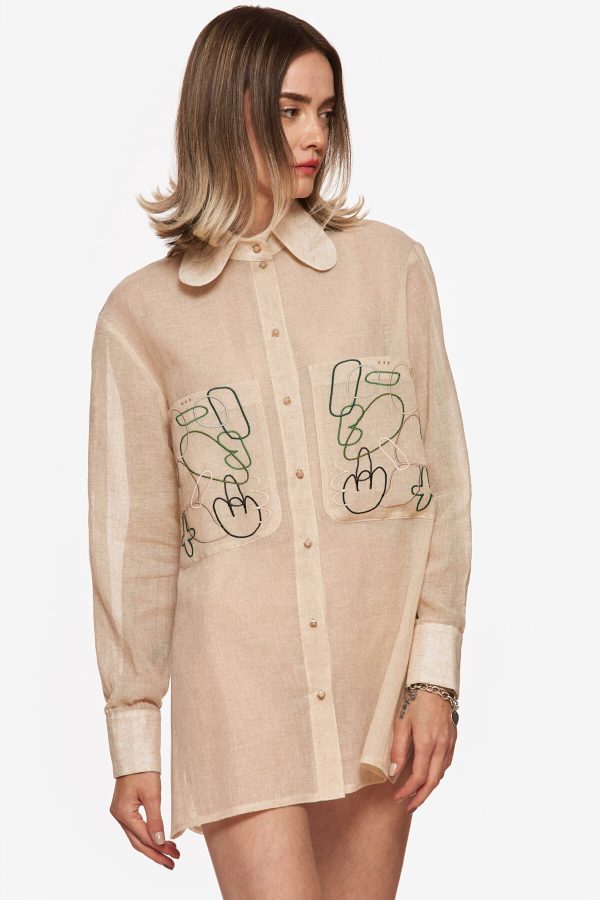 Geometric Beige Shirt