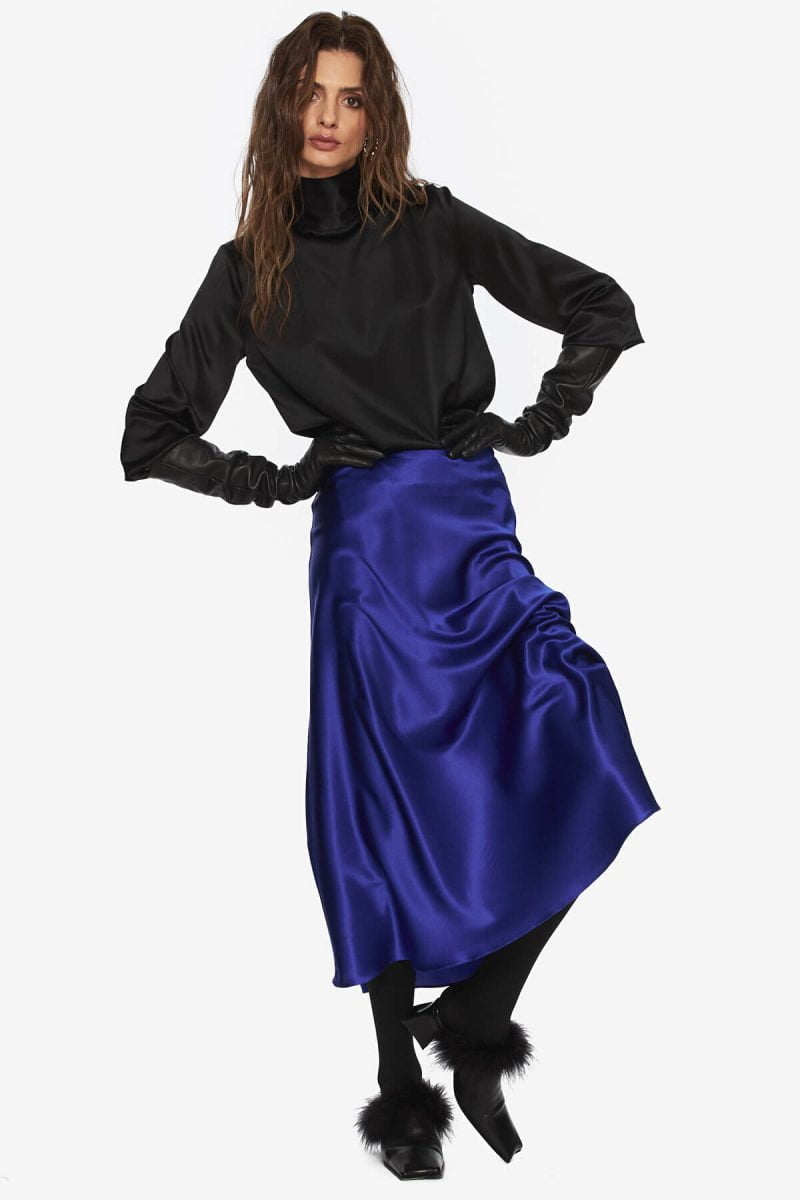 Blue Silk Skirt