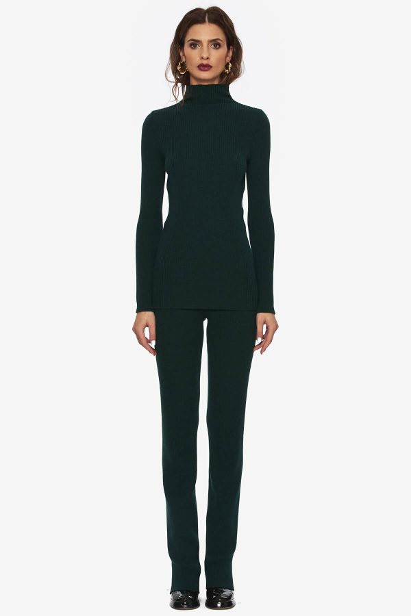 Green Turtleneck Top