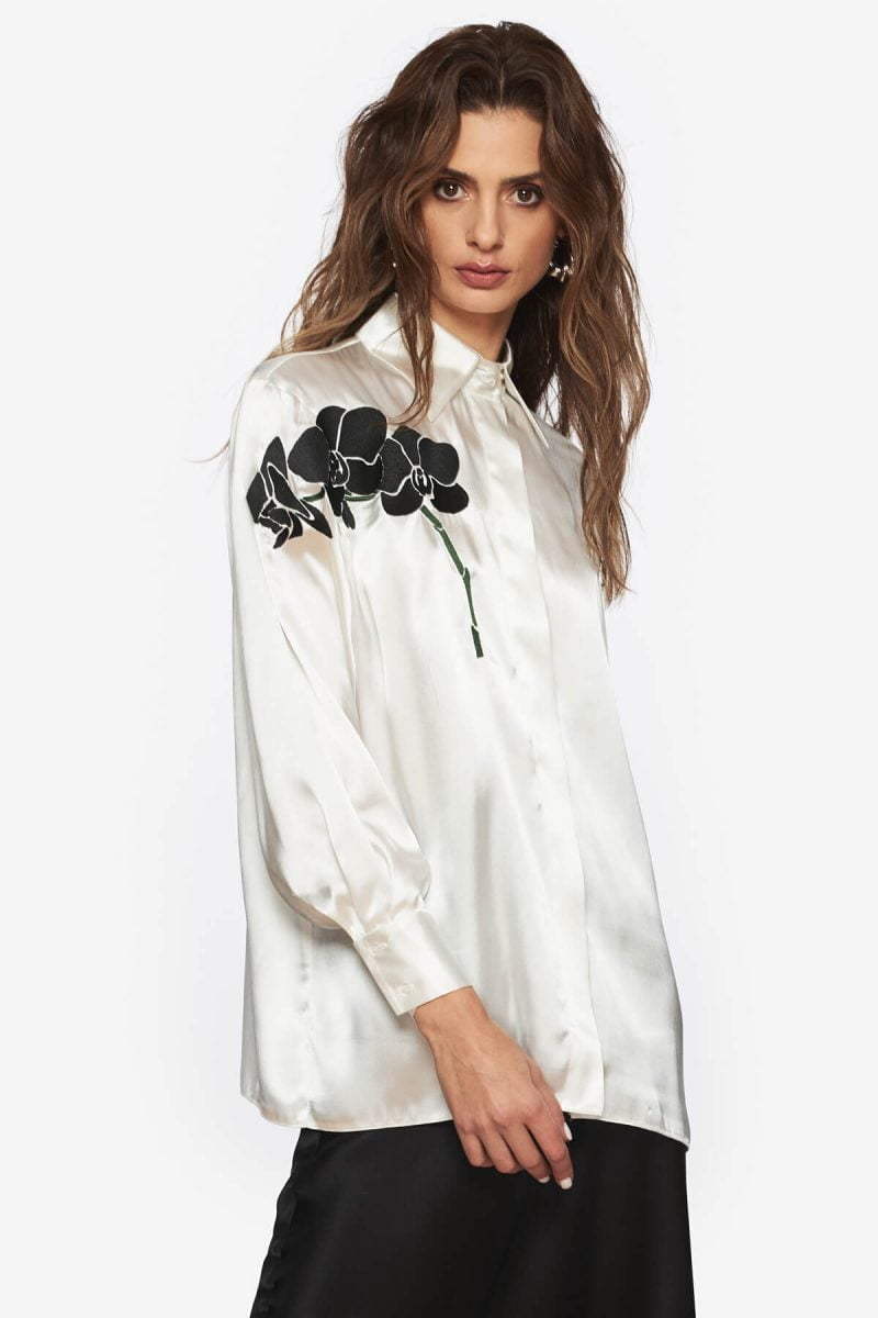 Orchid White Silk Shirt