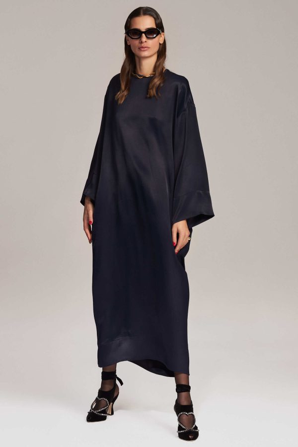 Dark Blue Oversized Viscose Dress