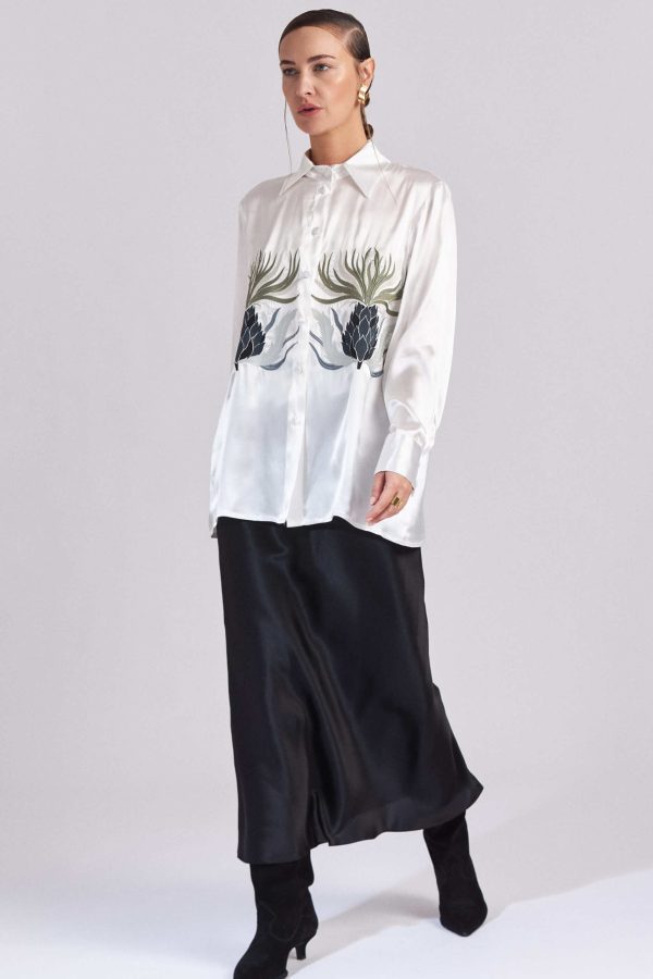 Art Deco Embroidered Silk Shirt