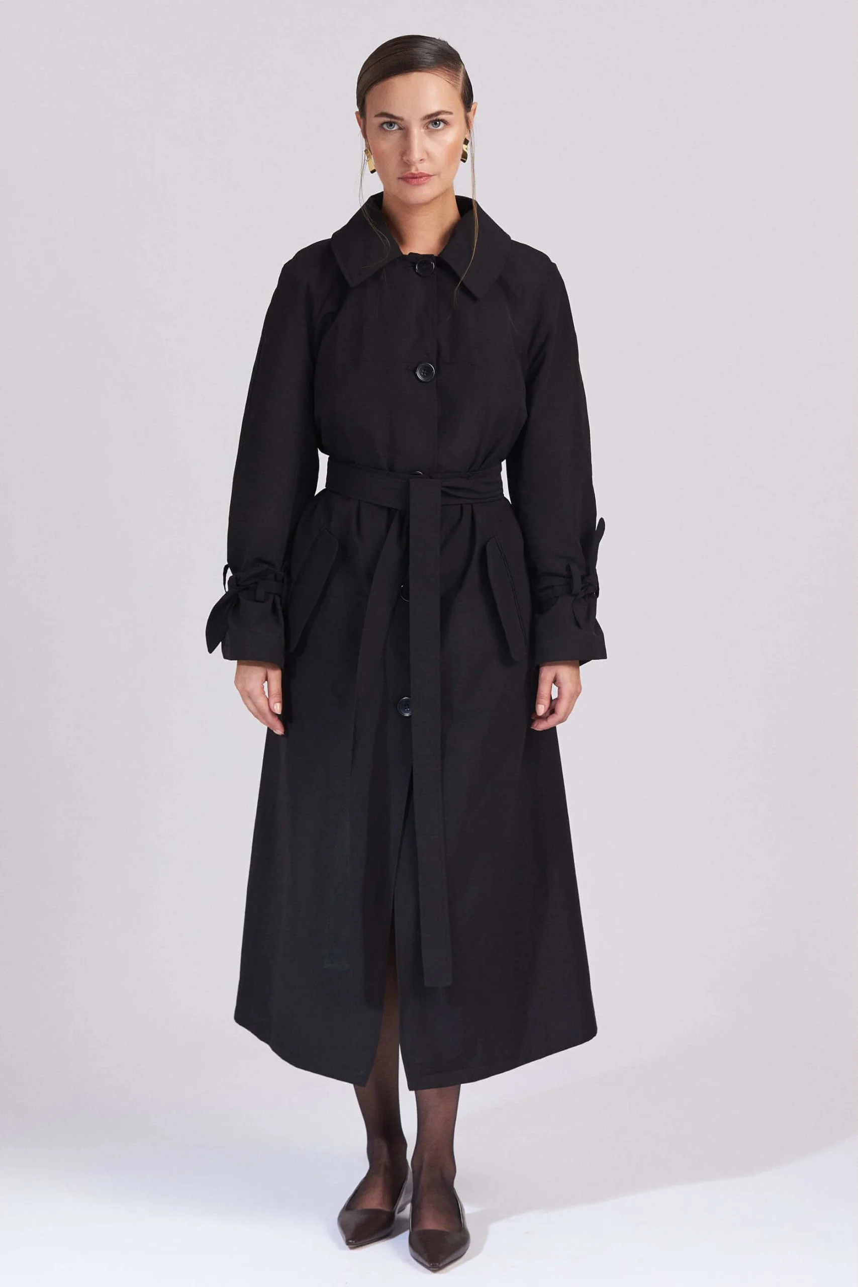foufou side slit belted coat コート