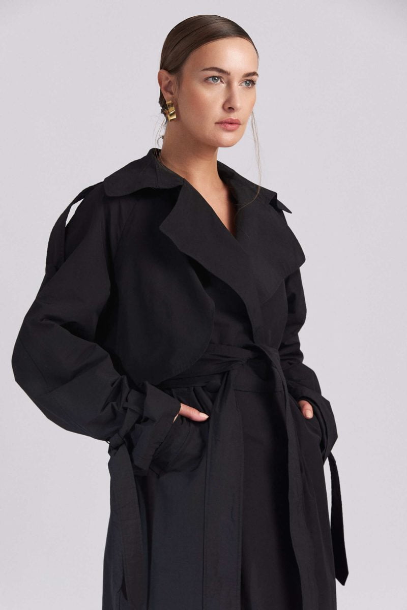 Black Oversize Trench Coat