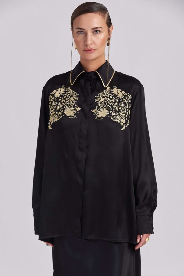 Black Silk "Tiger" Shirt