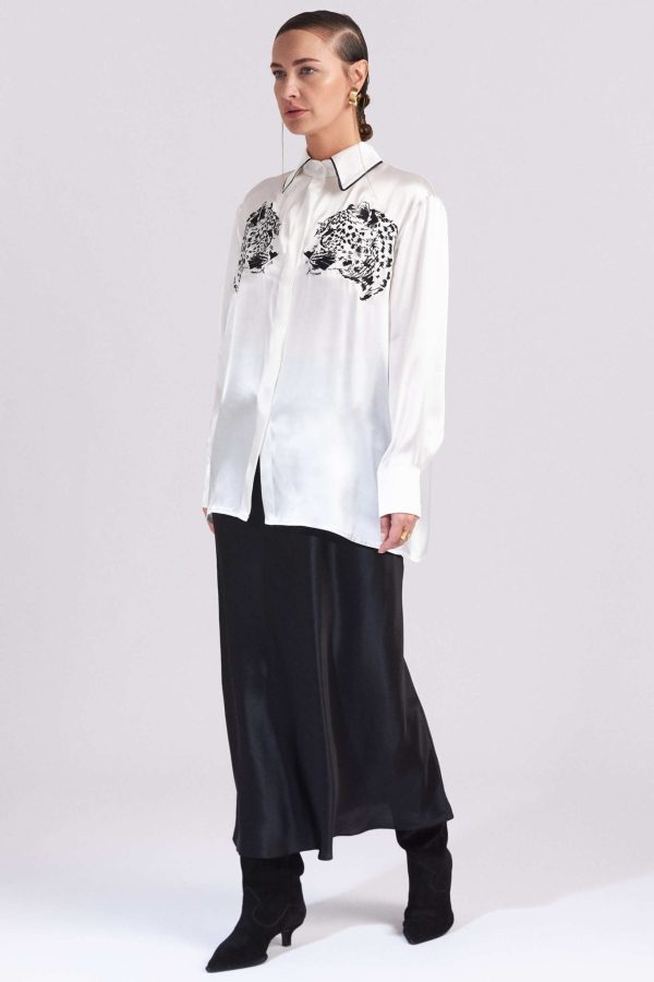 White Silk "Tiger" Shirt
