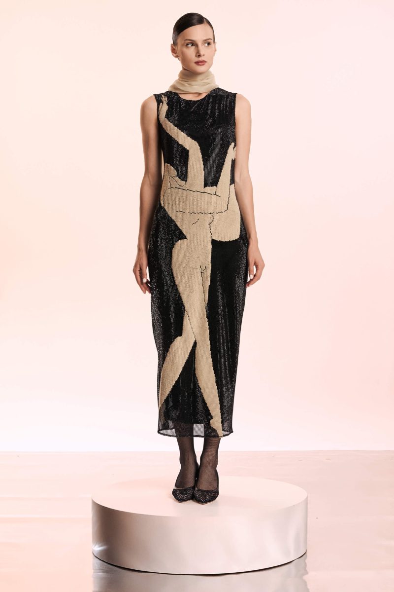 embroidered net dress Multi Color Net Embroidered Gown main image 0