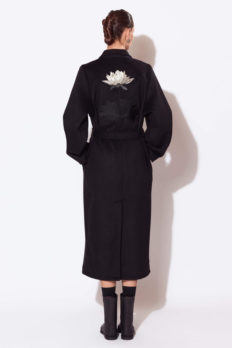 HOUSE OF LOTUS ブラック ウールコート LOOFAH ショールカラーウールコート / TOCCA | ファッション通販