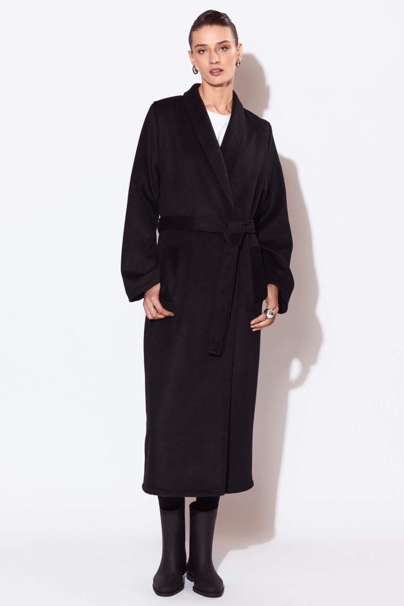HOUSE OF LOTUS ブラック ウールコート Black Lotus Coat - BOL